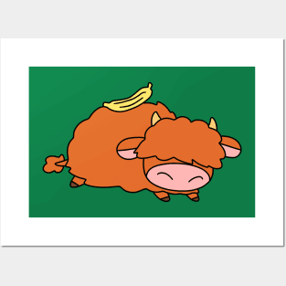 Banana Highland Cow Posters and Art